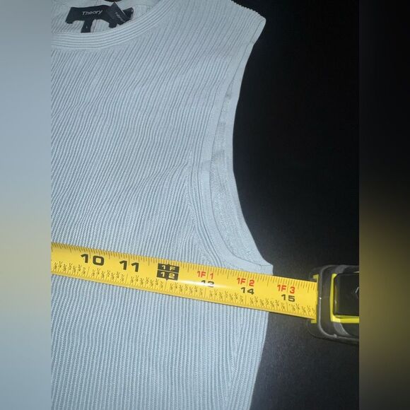 Theory Sleeveless Peplum Sweater in Sky Size Large EUC Career Business Event - Picture 8 of 11